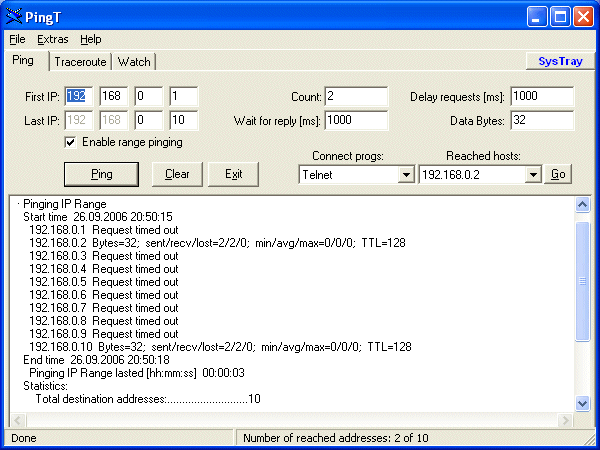 Ping an IP range
